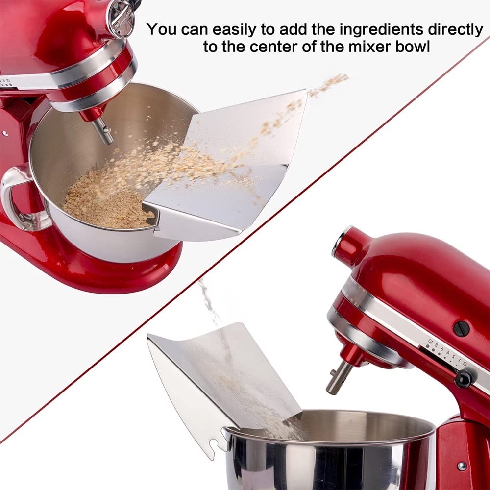 Welikekitchen Edelstahl Einfüllhilfe für KitchenAid Küchenmaschinen Rührschüssel - KitchenTech